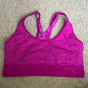Pink Puma Sports Bra Size Medium